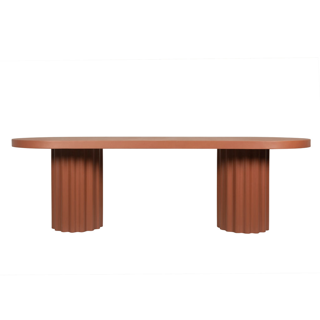 2.4m Concrete Siena Dining Table - Terracotta