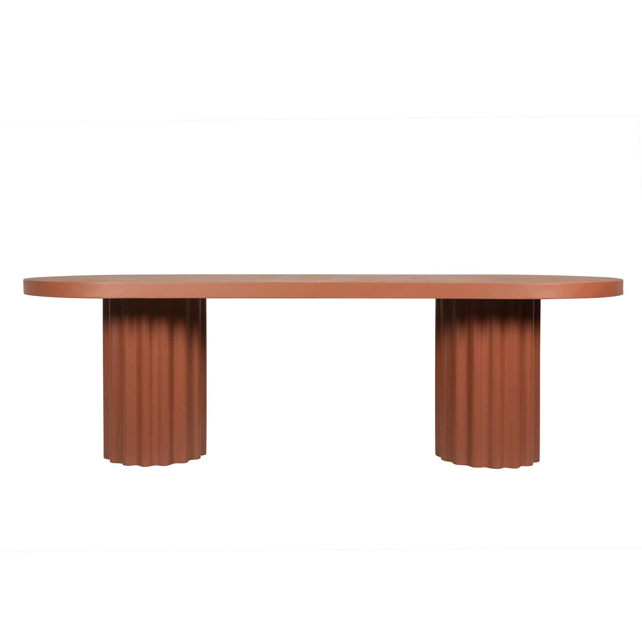 2.4m Concrete Siena Dining Table - Terracotta