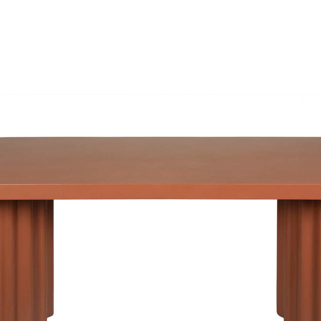 2.4m Concrete Siena Dining Table - Terracotta