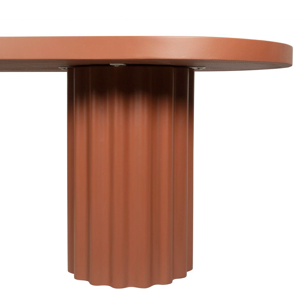 2.4m Concrete Siena Dining Table - Terracotta