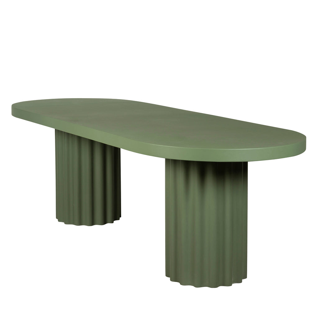 2.4m Concrete Siena Dining Table - Green