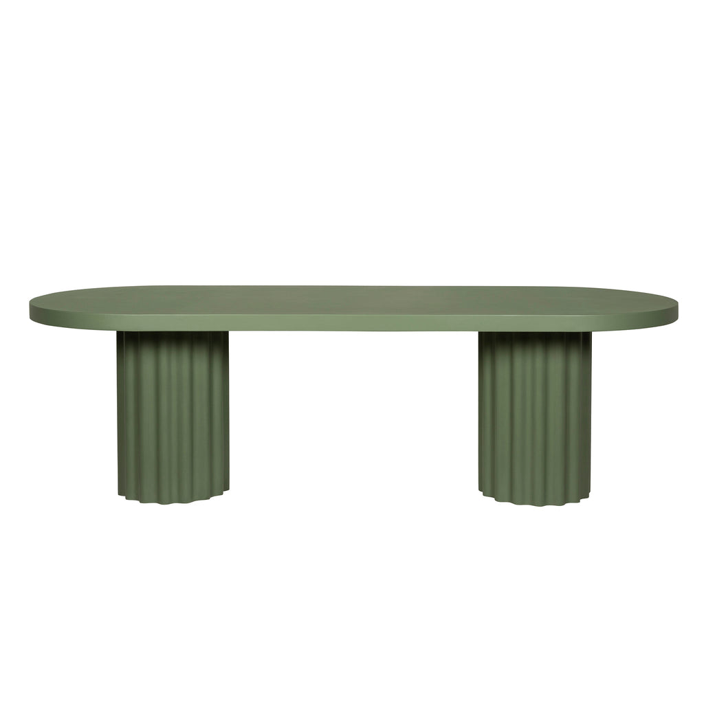 2.4m Concrete Siena Dining Table - Green