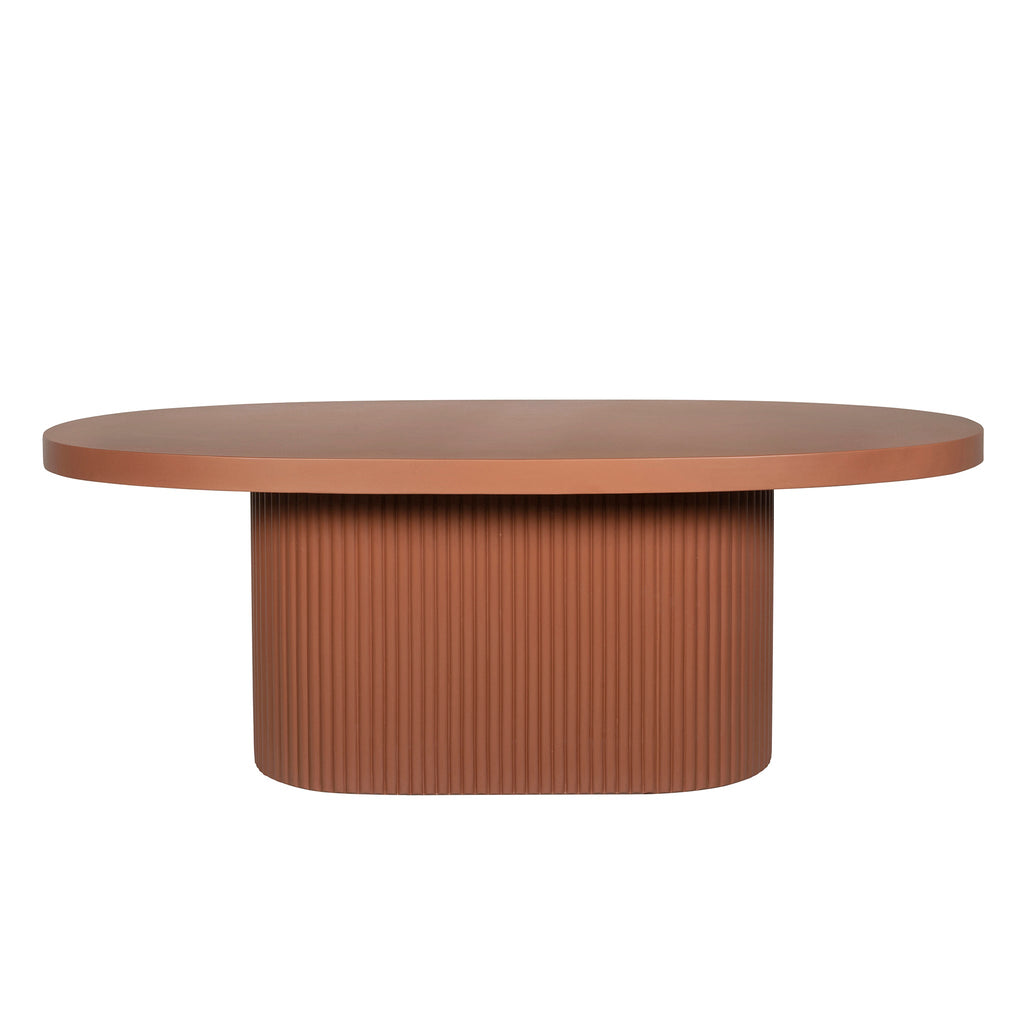 2m Concrete Oval Siena Dining Table - Terracotta
