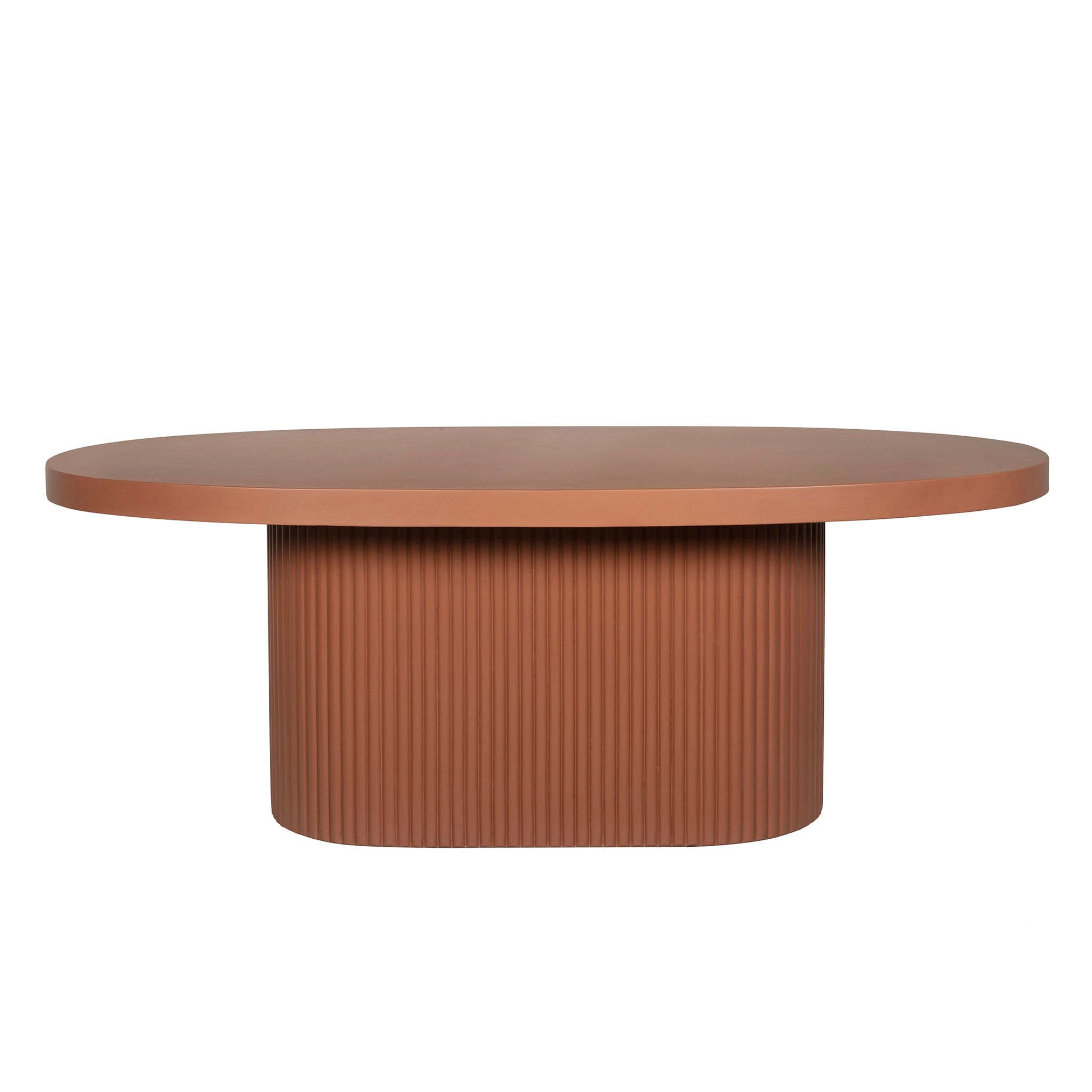 2m Concrete Oval Siena Dining Table - Terracotta