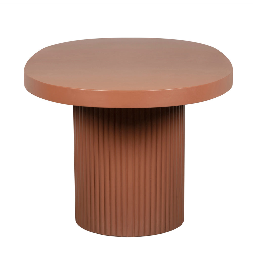 2m Concrete Oval Siena Dining Table - Terracotta