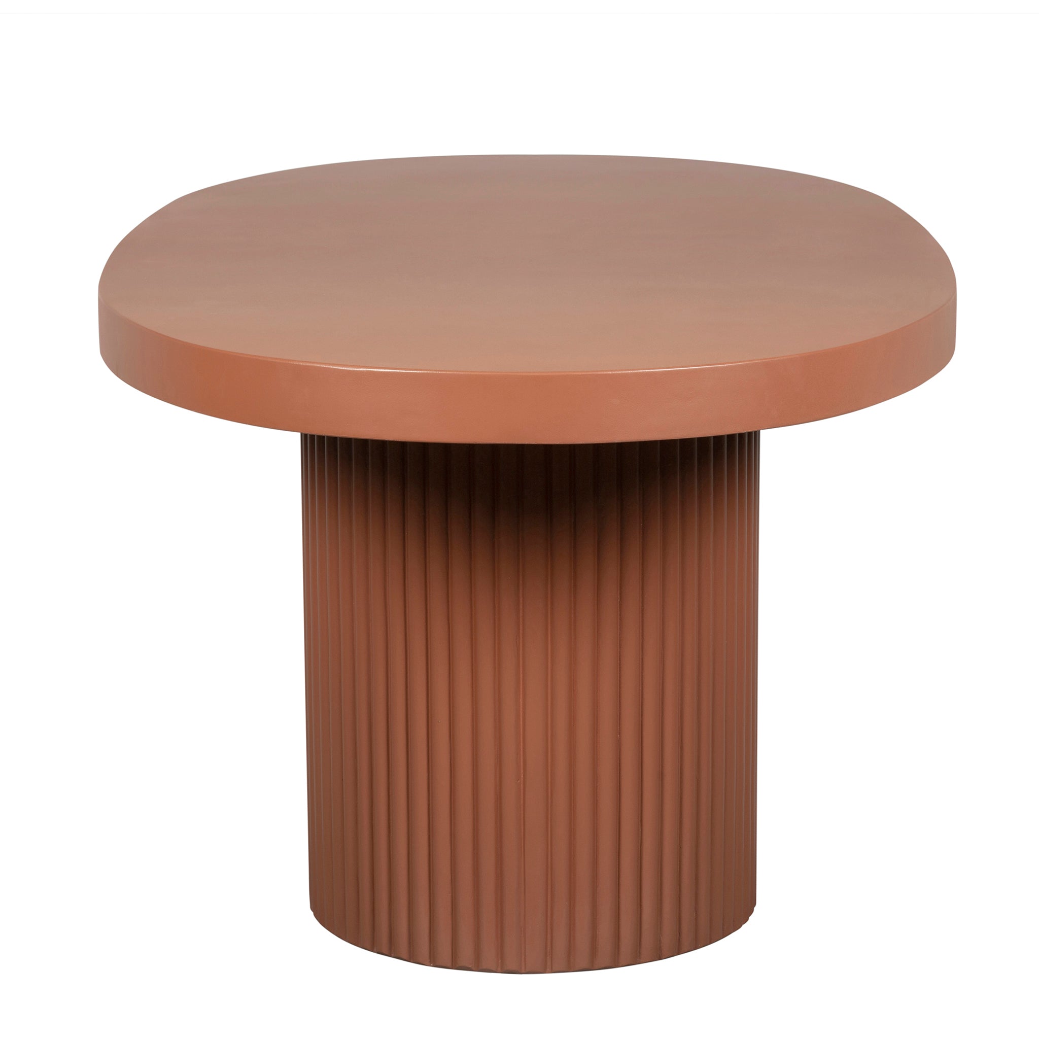 2m Concrete Oval Siena Dining Table - Terracotta