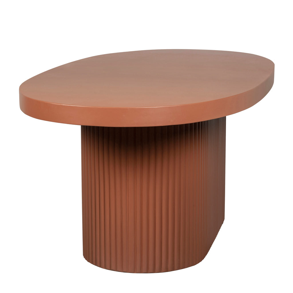 2m Concrete Oval Siena Dining Table - Terracotta