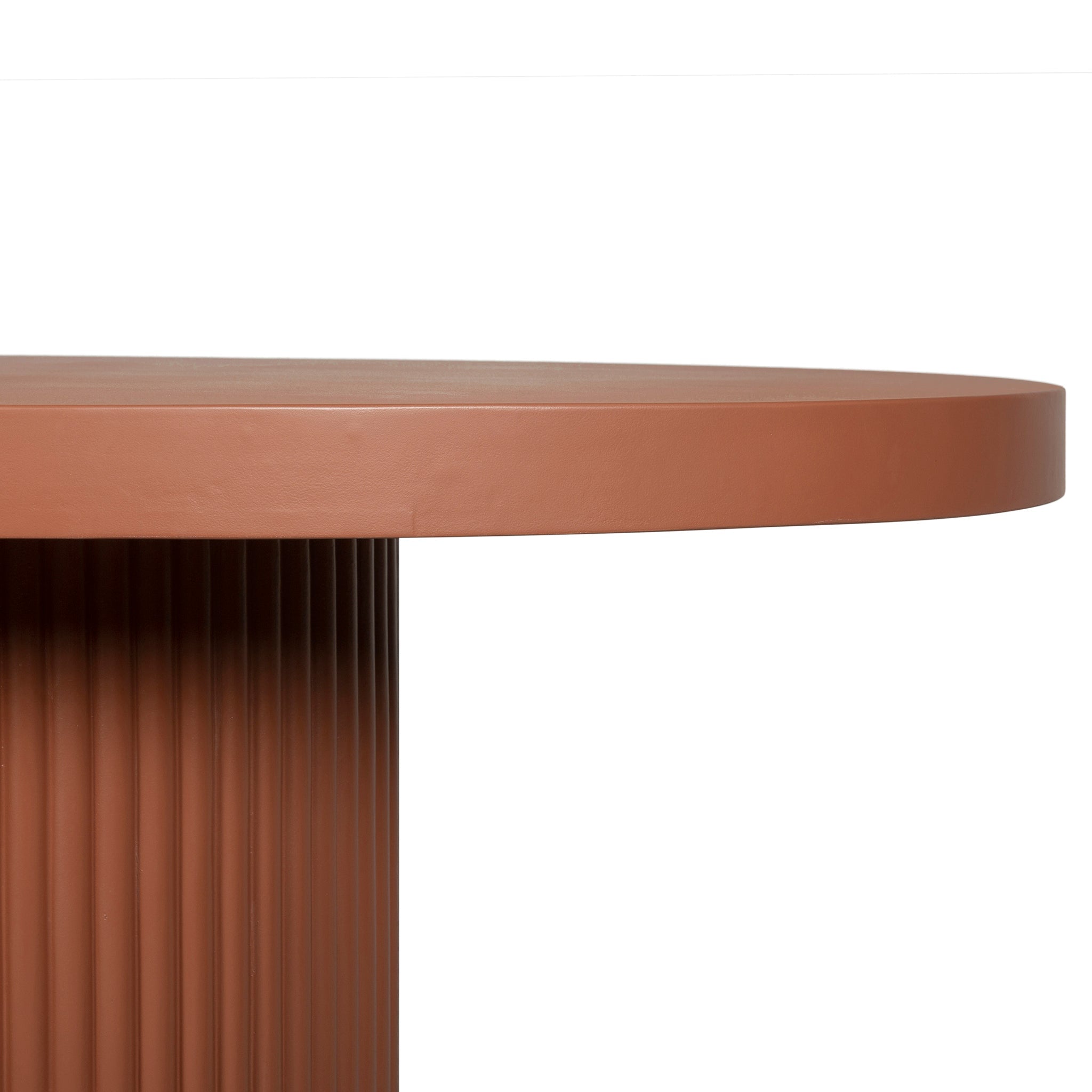 2m Concrete Oval Siena Dining Table - Terracotta