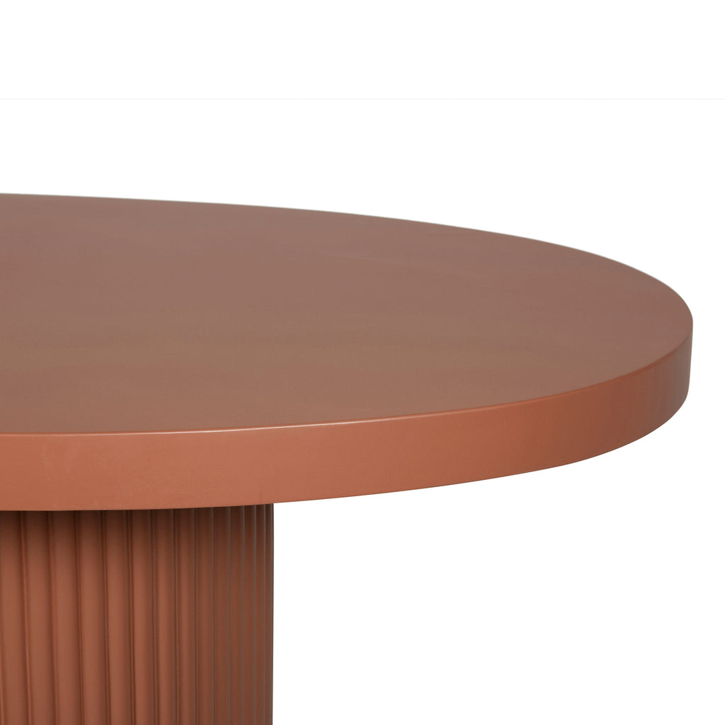 2m Concrete Oval Siena Dining Table - Terracotta