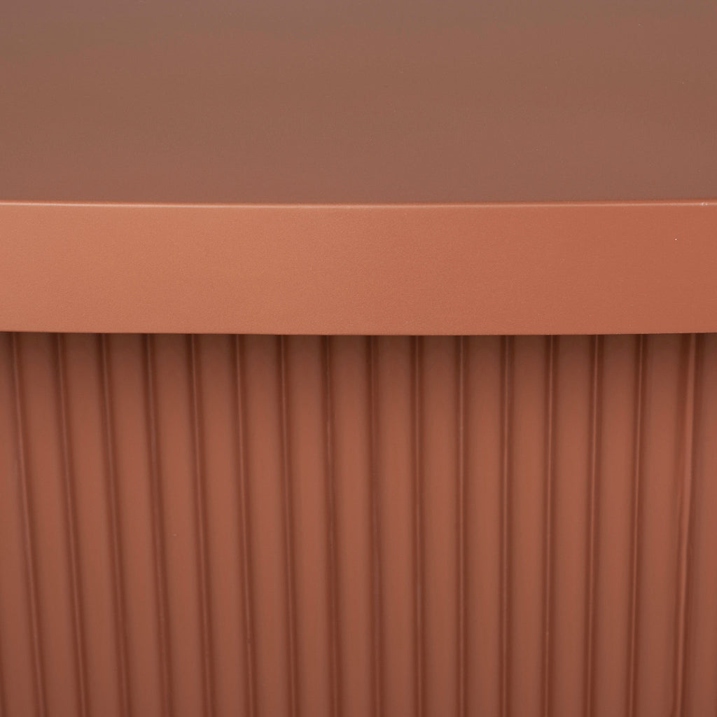 2m Concrete Oval Siena Dining Table - Terracotta