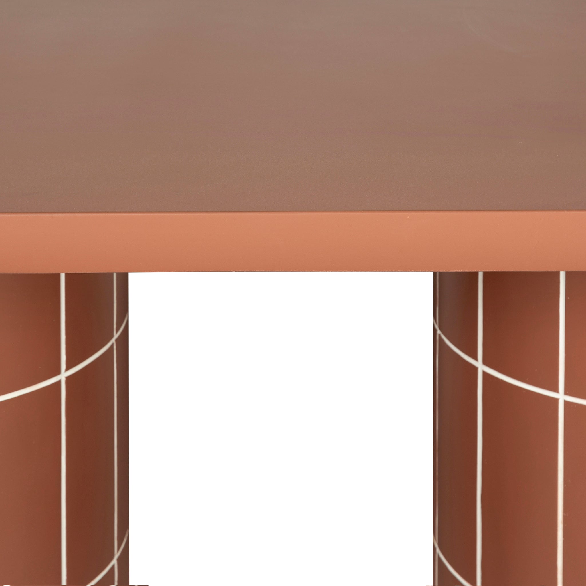 2m Concrete Oval Siena Dining Table - Terracotta