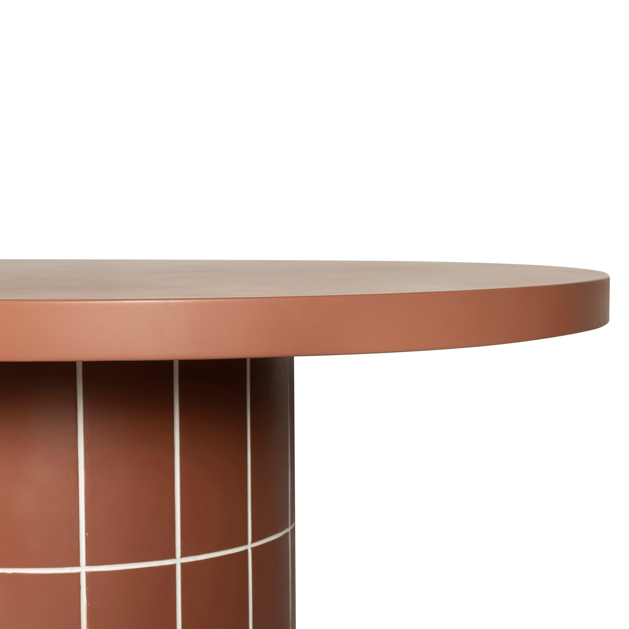 2m Concrete Oval Siena Dining Table - Terracotta