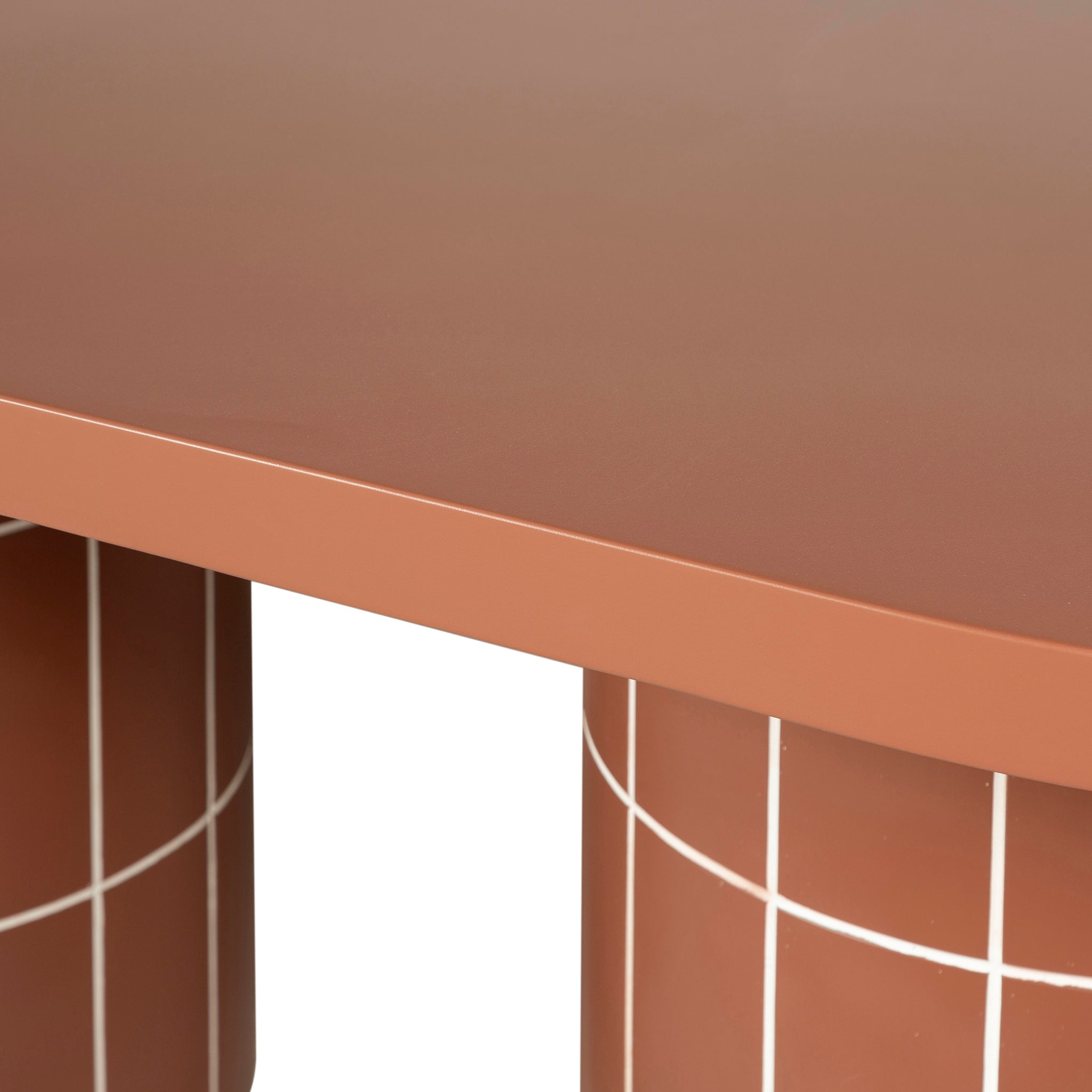2m Concrete Oval Siena Dining Table - Terracotta