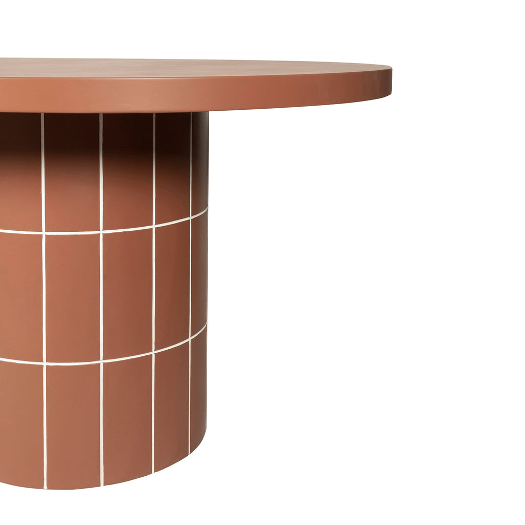 2.4m Concrete Oval Siena Dining Table - Terracotta