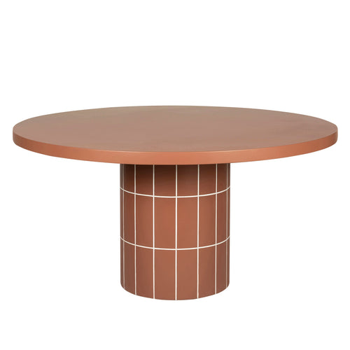 1.4m Concrete Round Siena Dining Table - Terracotta