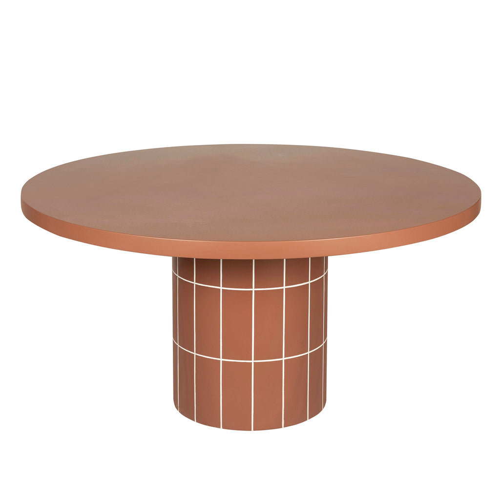 1.4m Concrete Round Siena Dining Table - Terracotta