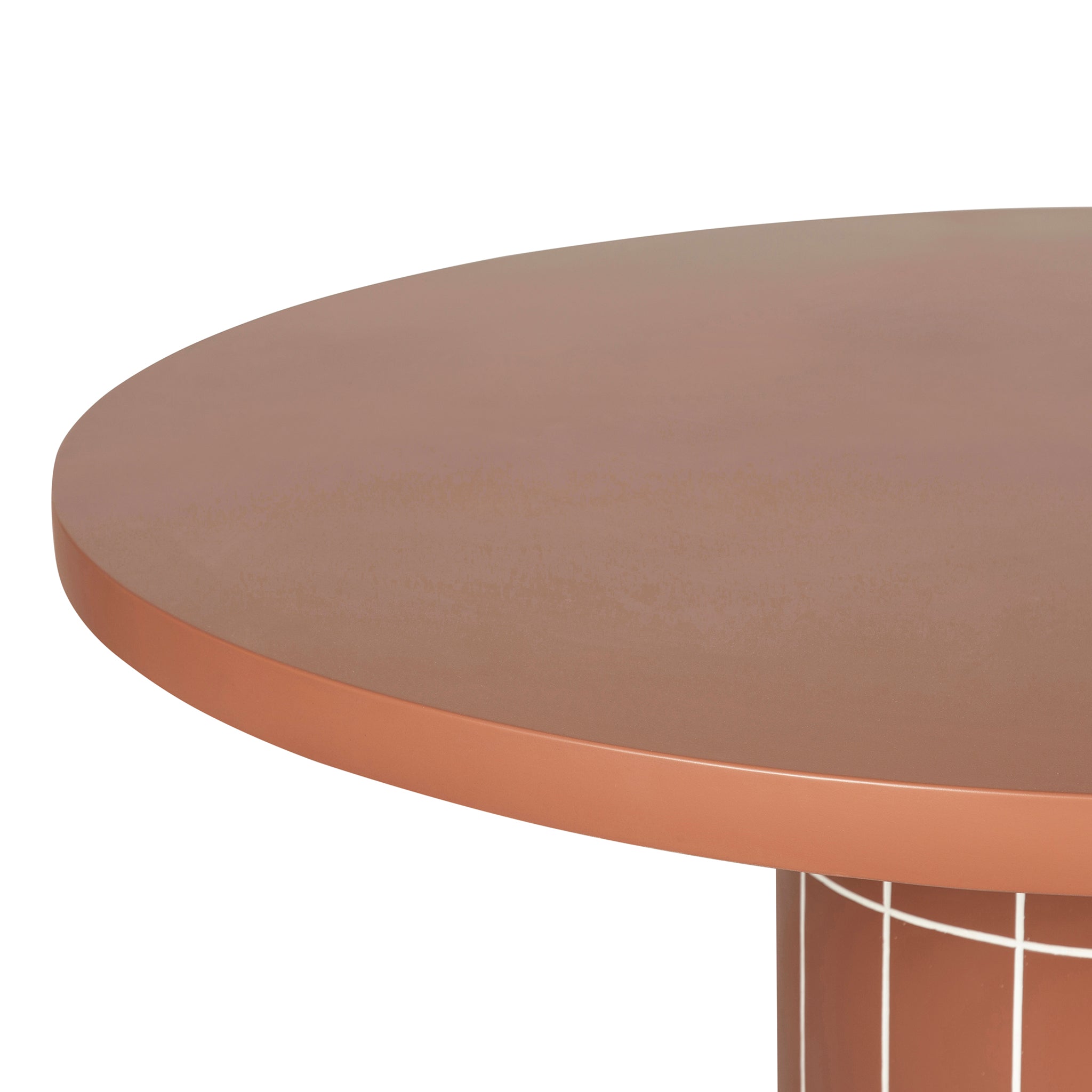 1.4m Concrete Round Siena Dining Table - Terracotta