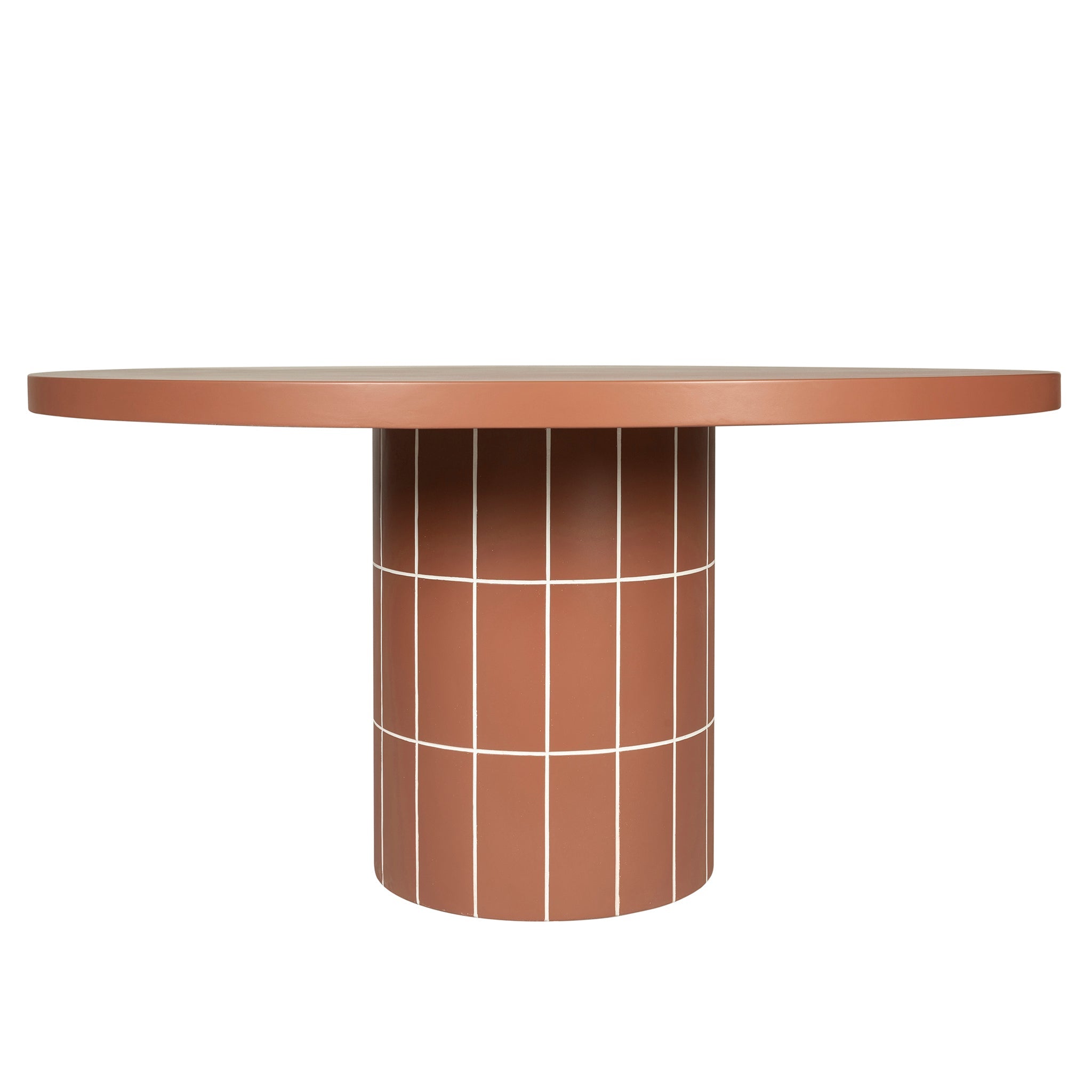 1.4m Concrete Round Siena Dining Table - Terracotta