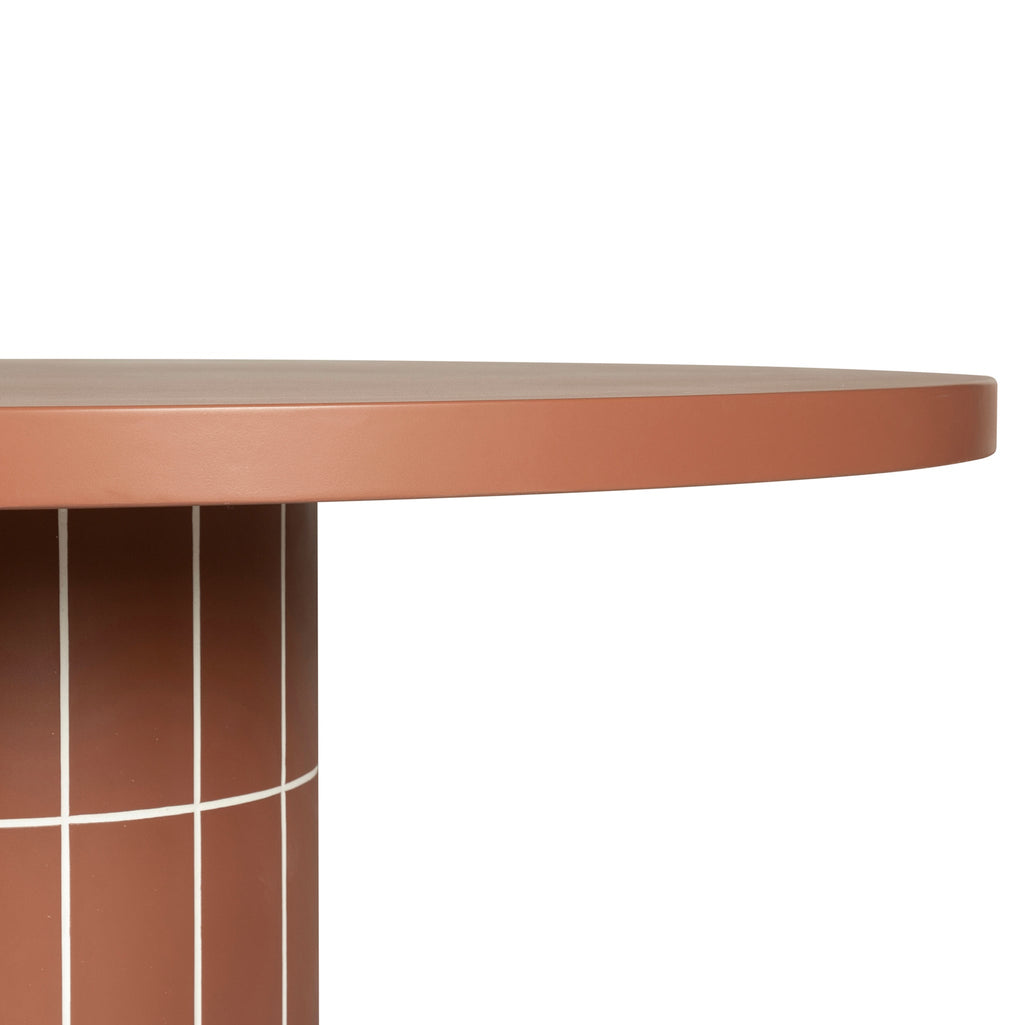 1.4m Concrete Round Siena Dining Table - Terracotta
