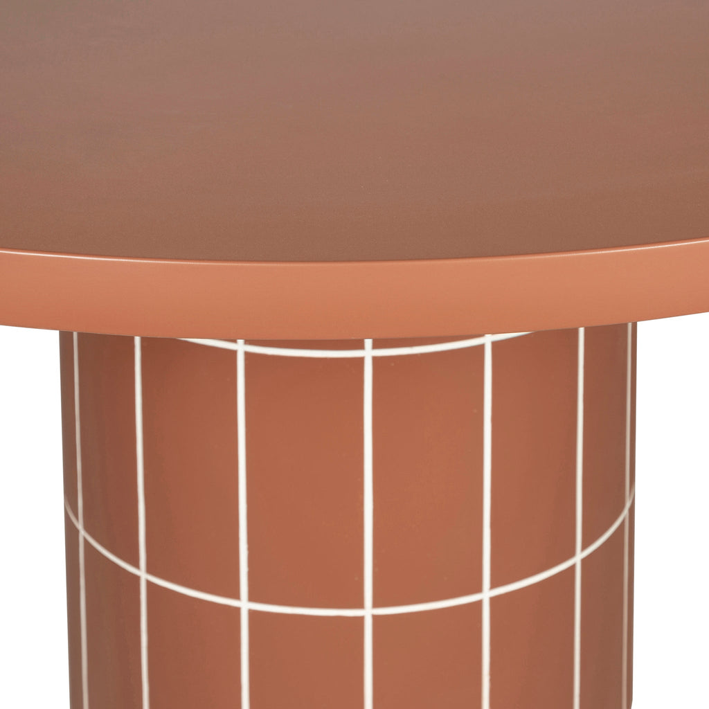 1.4m Concrete Round Siena Dining Table - Terracotta