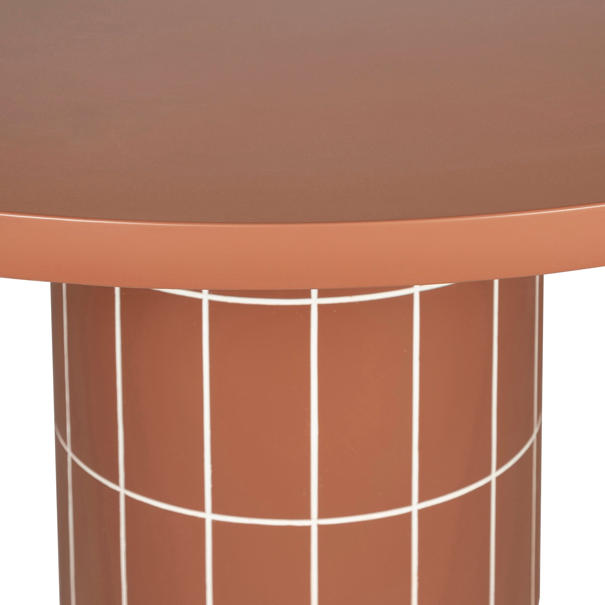 1.4m Concrete Round Siena Dining Table - Terracotta