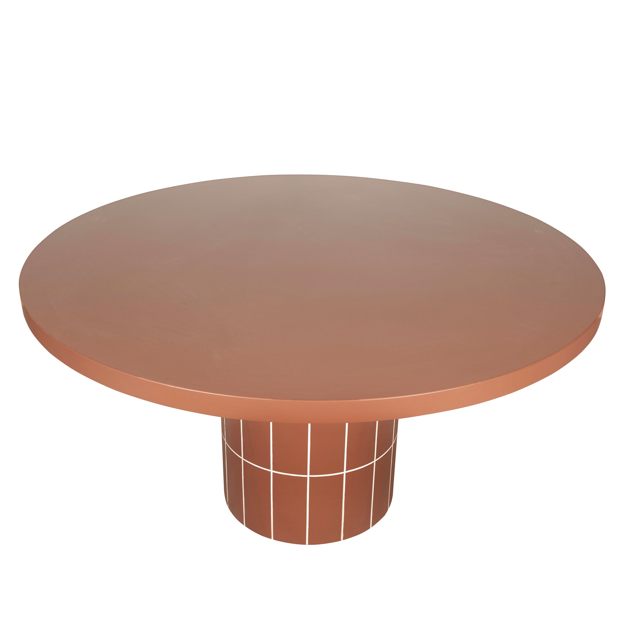 1.4m Concrete Round Siena Dining Table - Terracotta