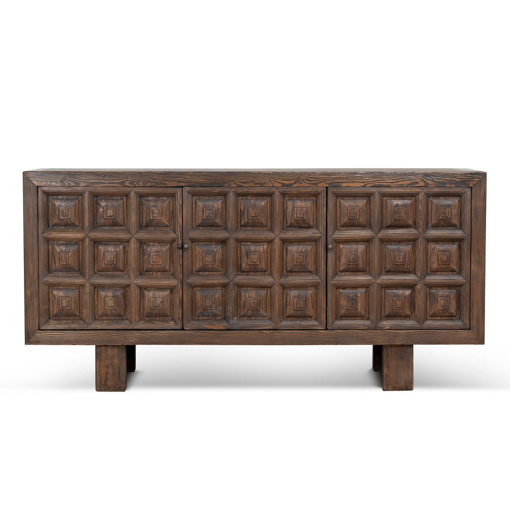 1.83m Elm Sideboard Unit - Dark brown