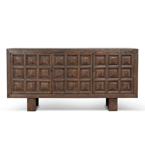 1.83m Elm Sideboard Unit - Dark brown