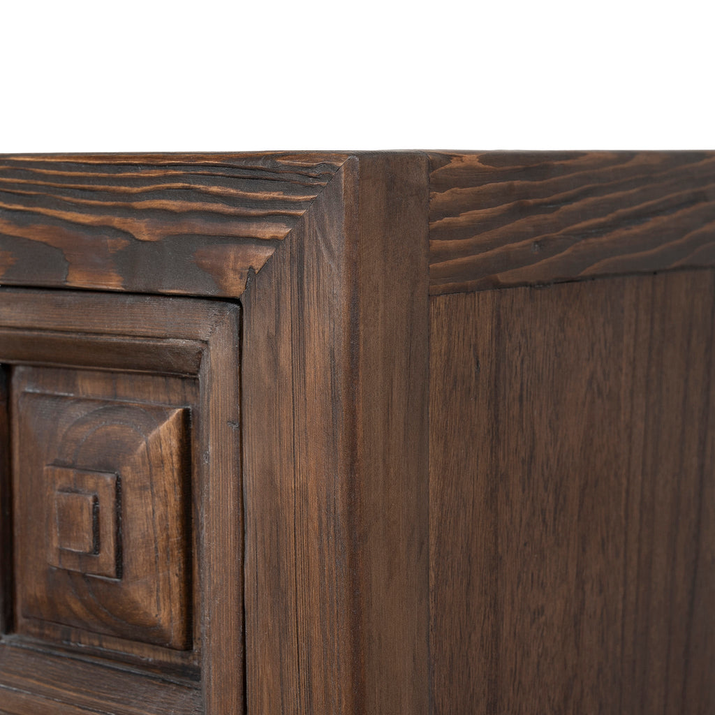 1.83m Elm Sideboard Unit - Dark brown