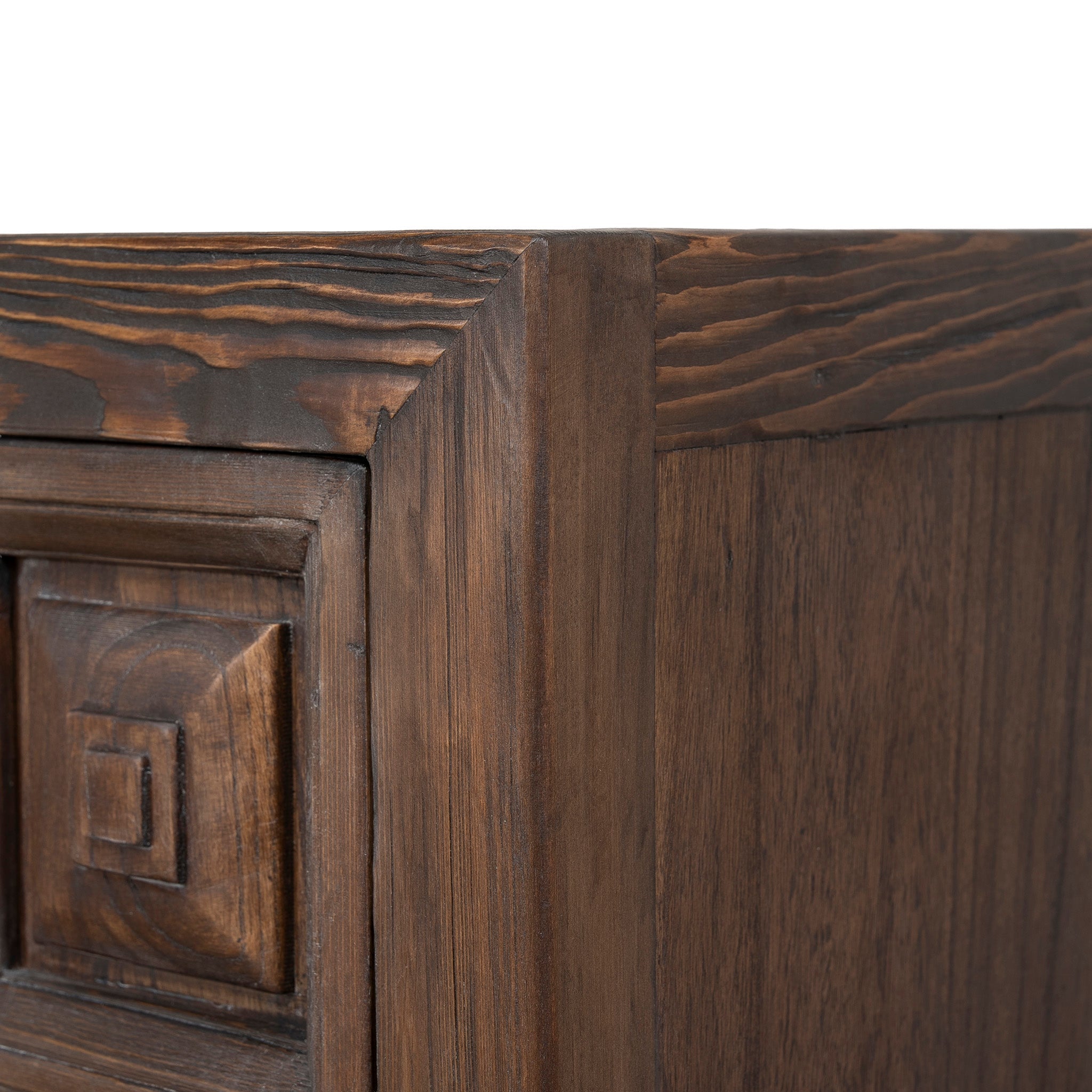 1.83m Elm Sideboard Unit - Dark brown