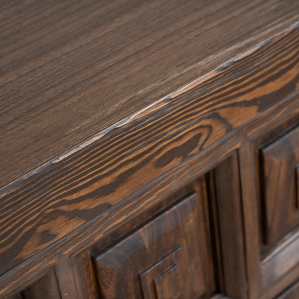 1.83m Elm Sideboard Unit - Dark brown