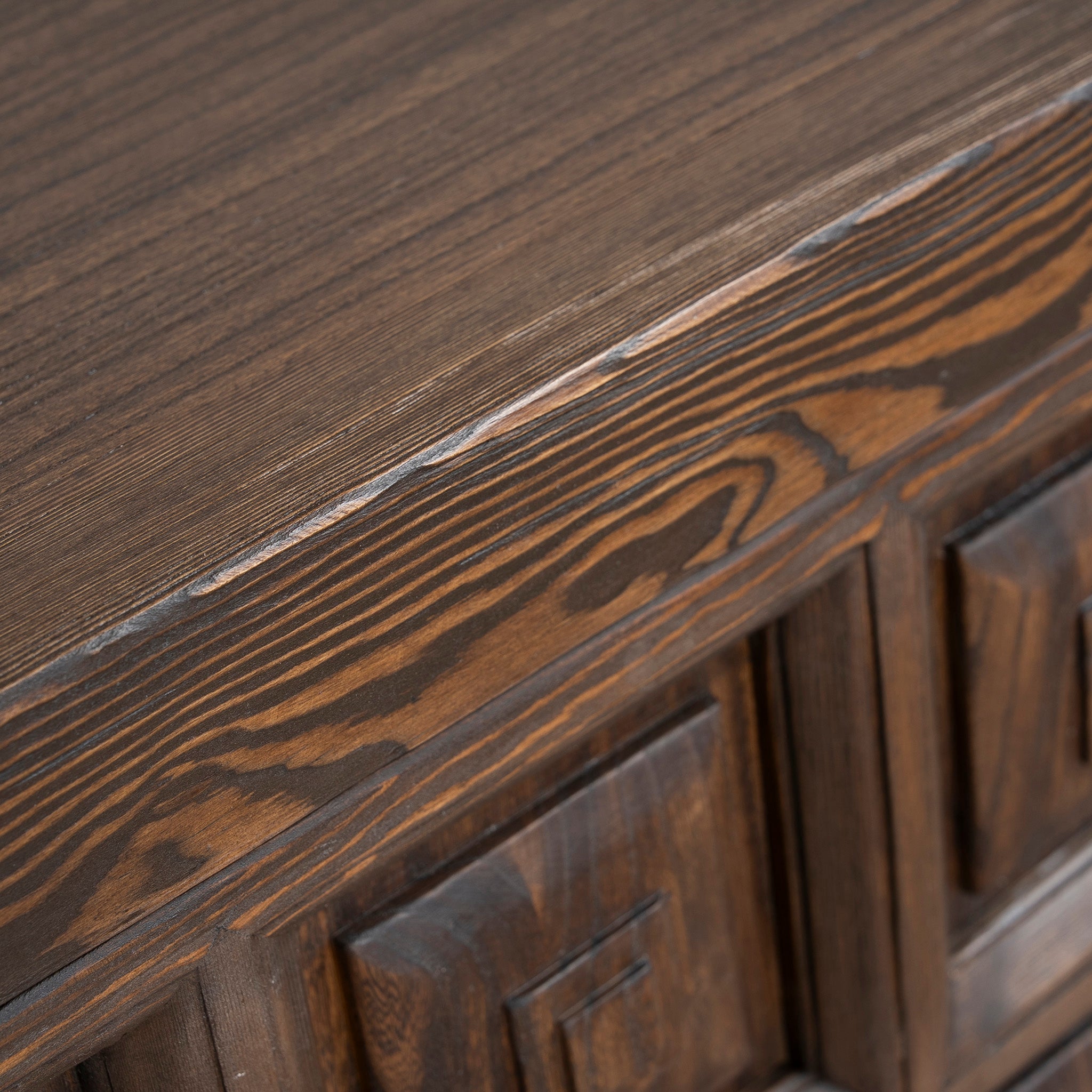 1.83m Elm Sideboard Unit - Dark brown