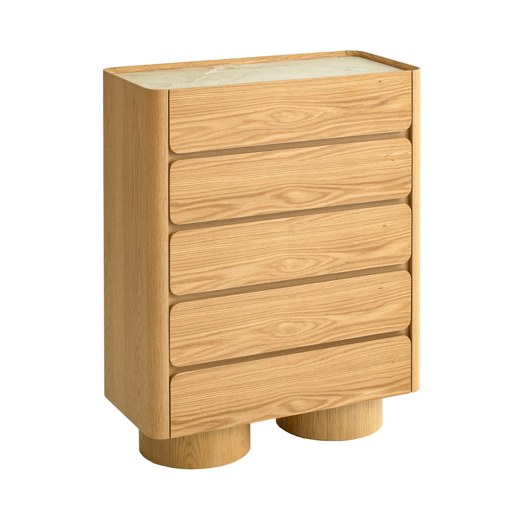 Stone Top Tallboy Drawer - Natural