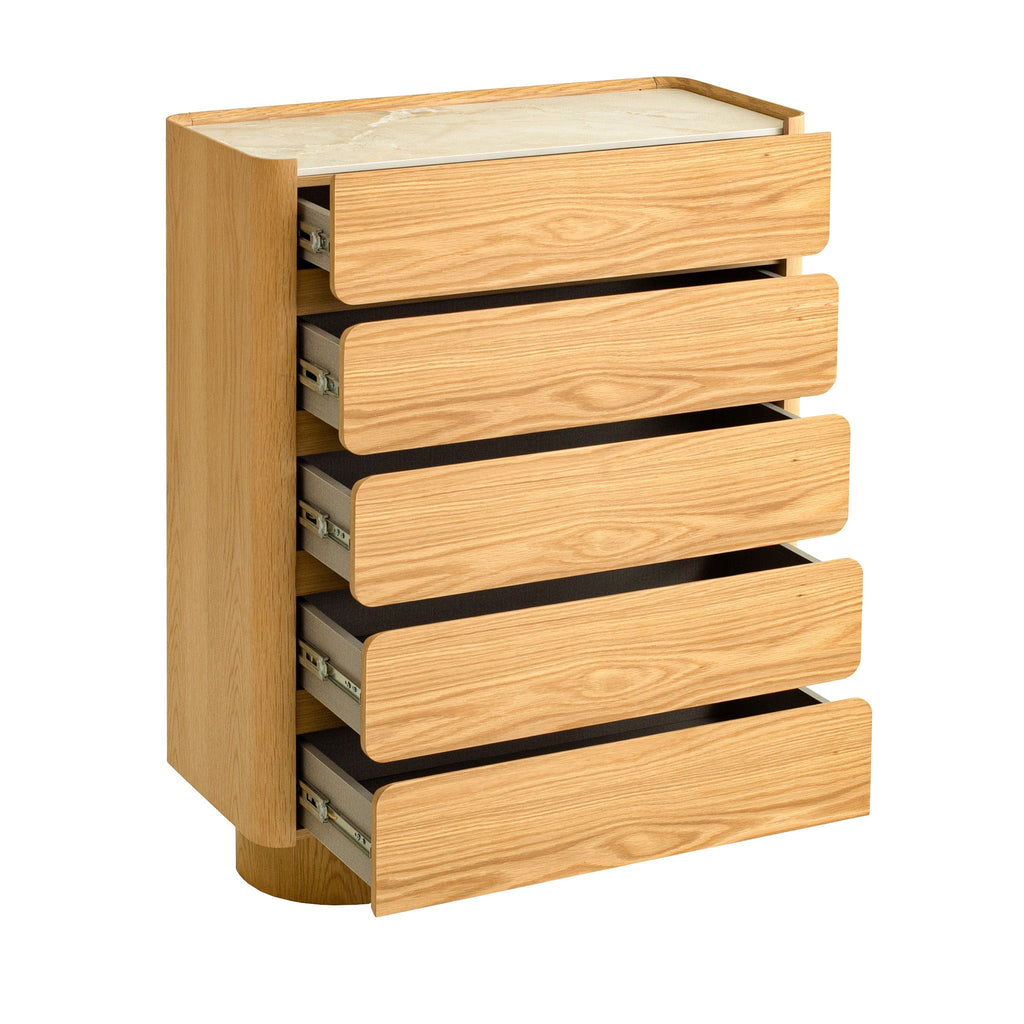 Stone Top Tallboy Drawer - Natural