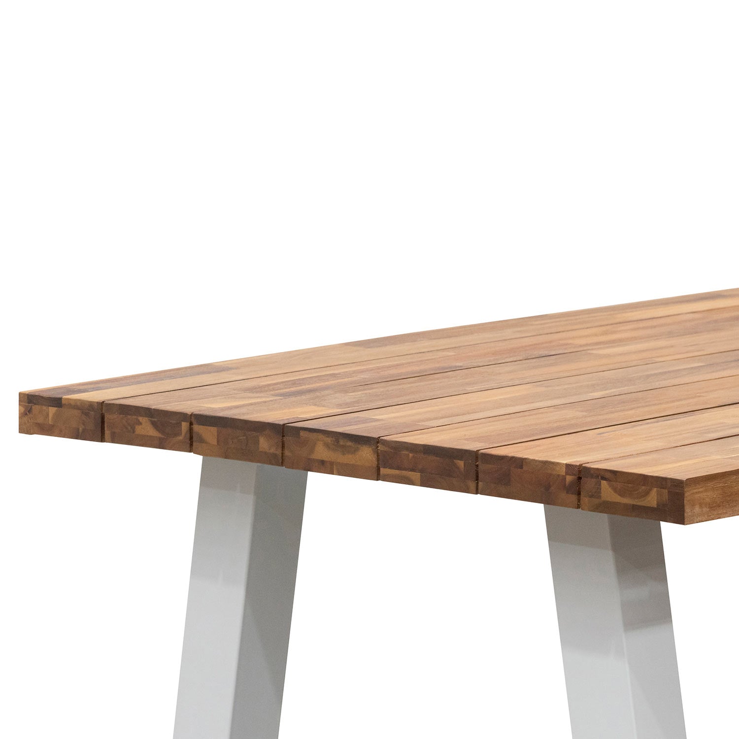 2.5m Outdoor Siena Dining Table - Natural Top and White Base
