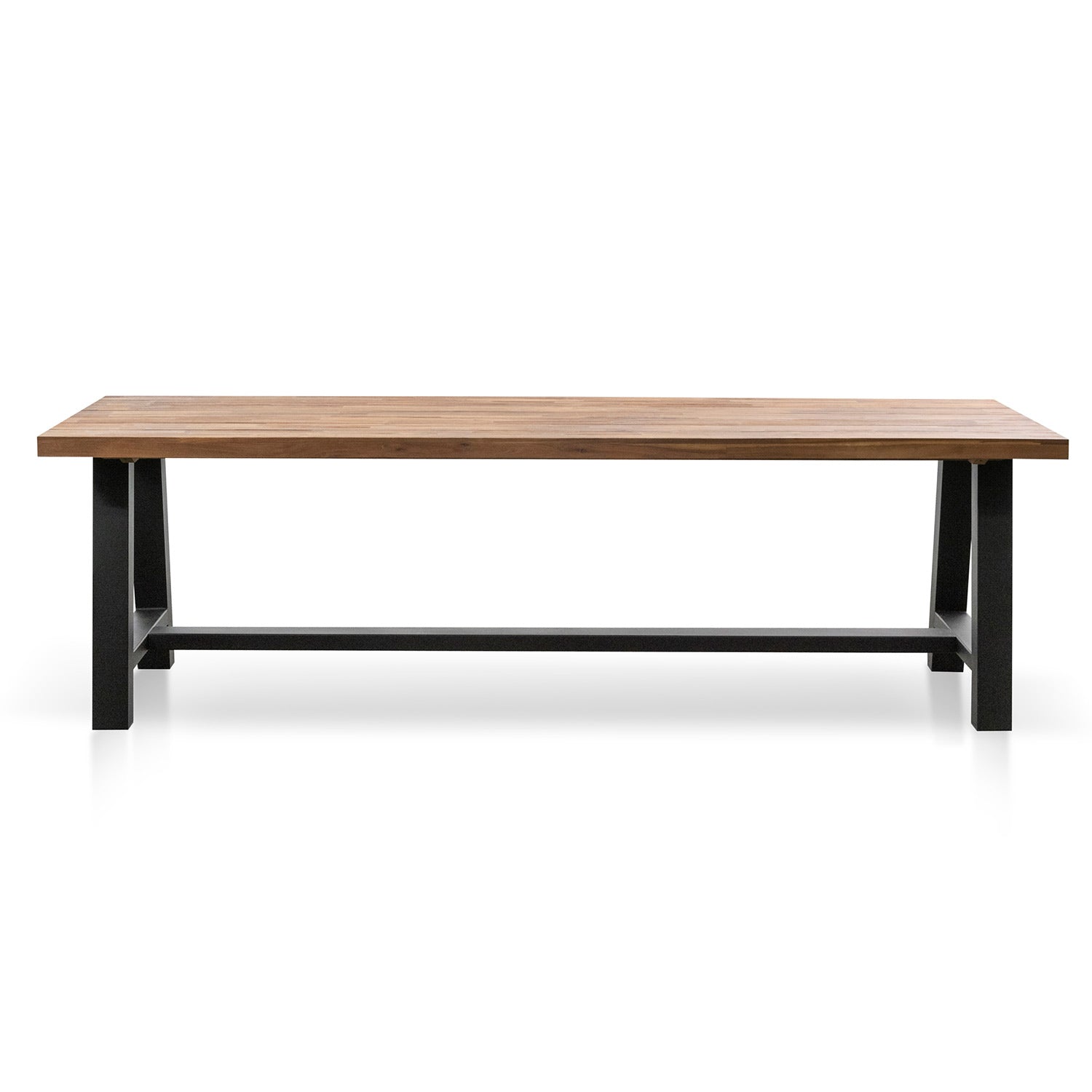 Outdoor Siena Dining Table - Natural Top and Black Base