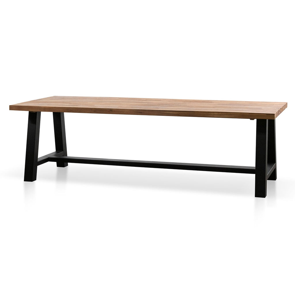 Outdoor Siena Dining Table - Natural Top and Black Base