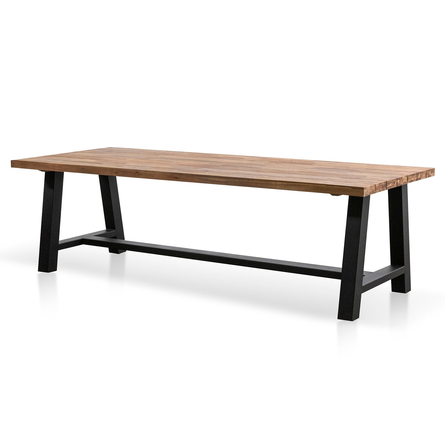 Outdoor Siena Dining Table - Natural Top and Black Base