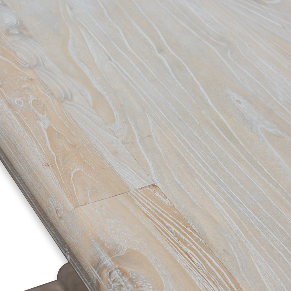 Siena Dining Table 2.4m - Rustic White Washed