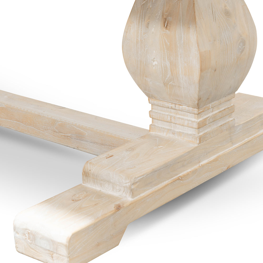 Siena Dining Table 2.4m - Rustic White Washed