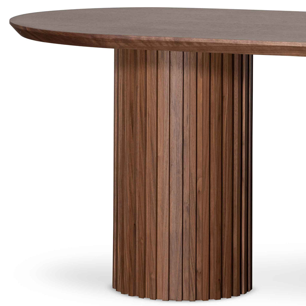 2.5m Wooden Siena Dining Table - Walnut