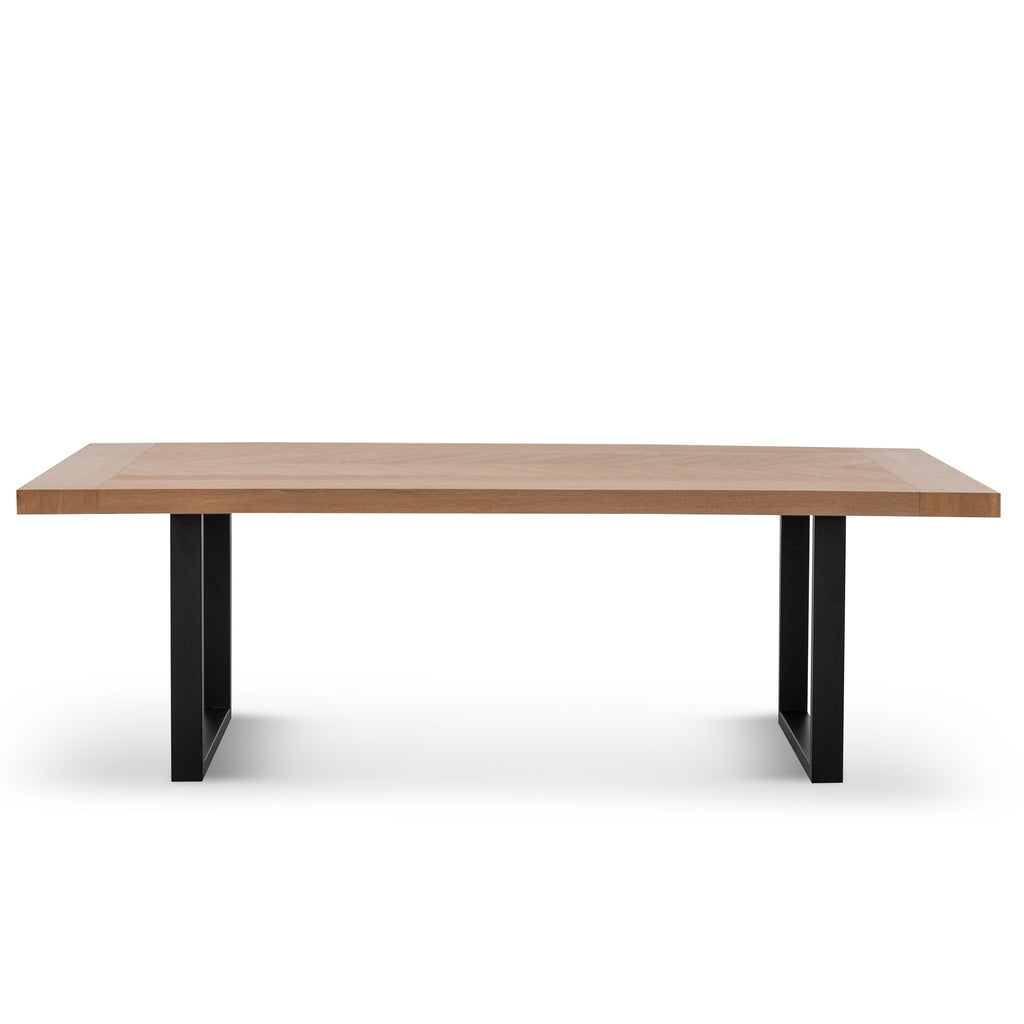 2.4m Siena Dining Table - Dusty Oak with Matte Black Base
