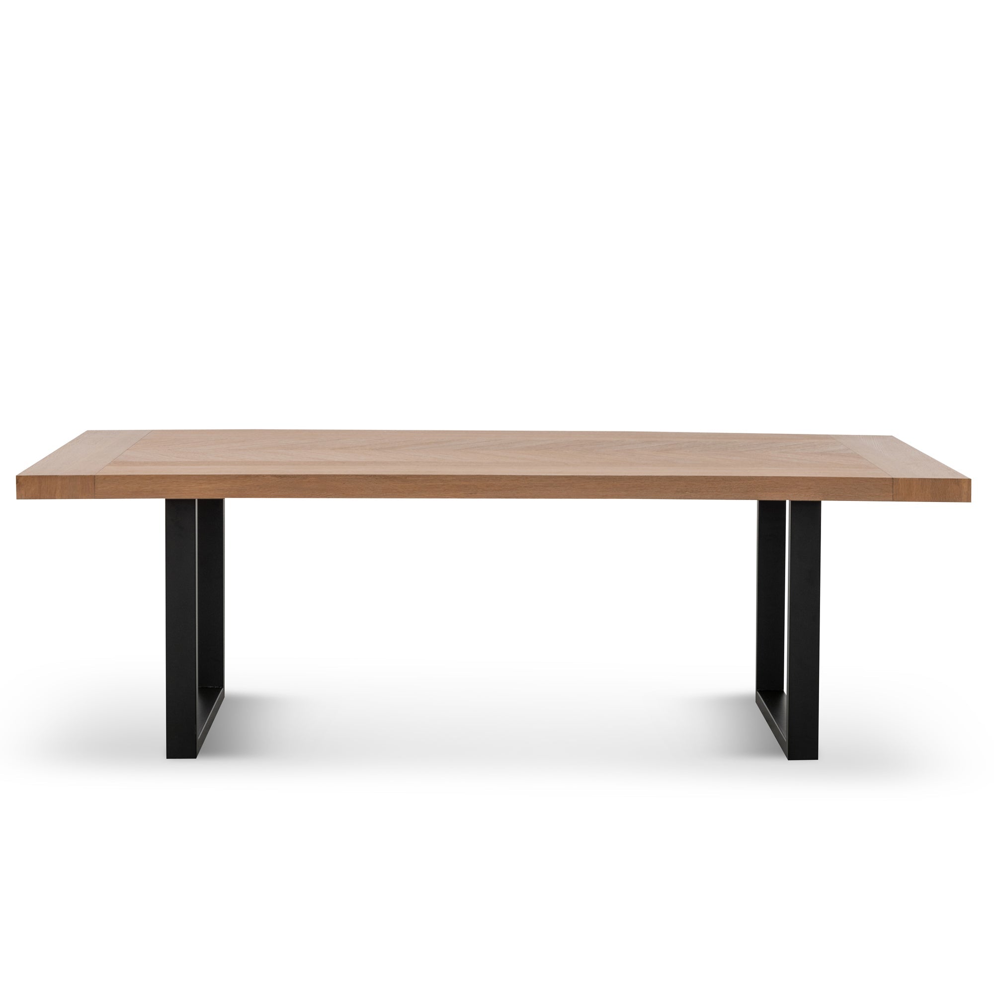2.4m Siena Dining Table - Dusty Oak with Matte Black Base
