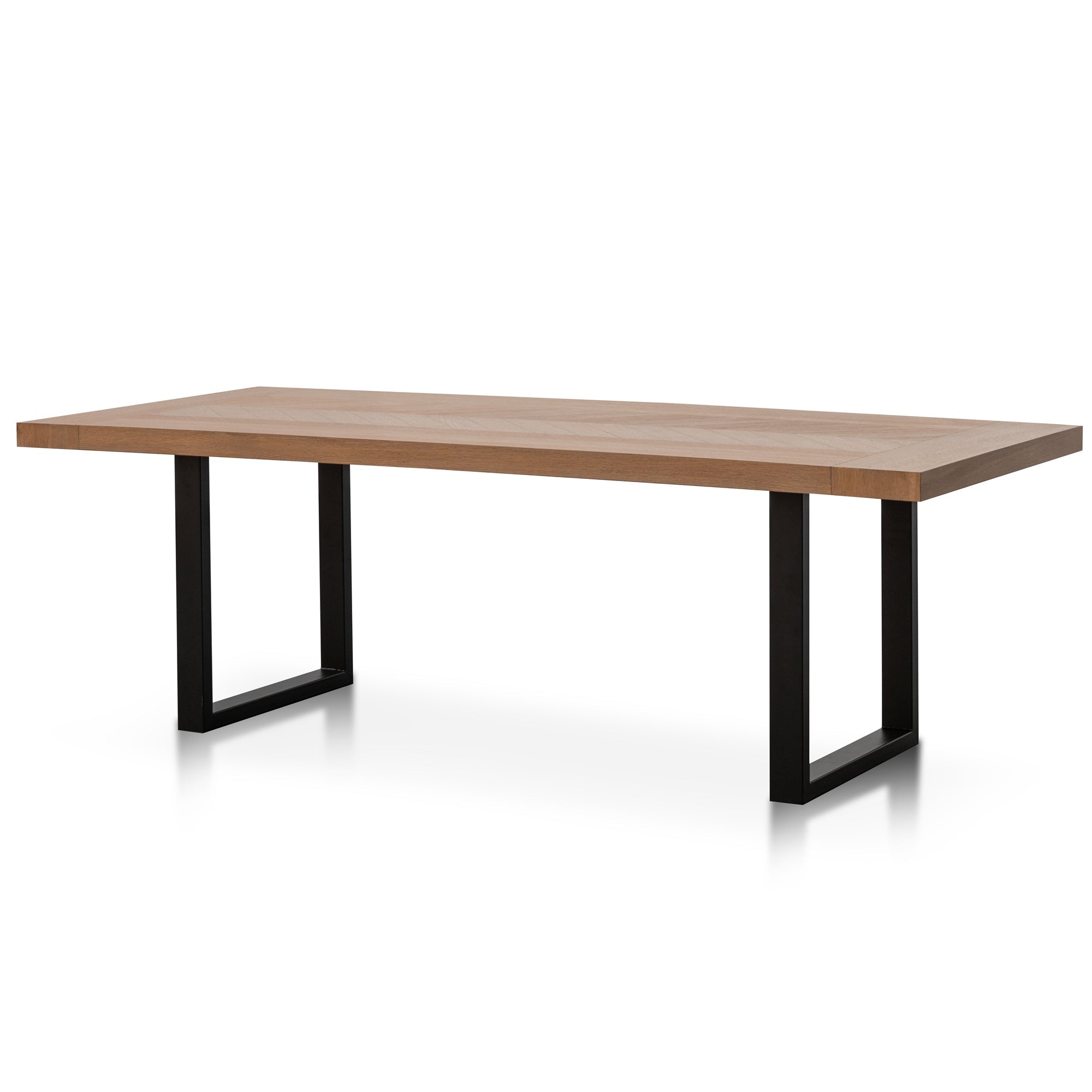 2.4m Siena Dining Table - Dusty Oak with Matte Black Base