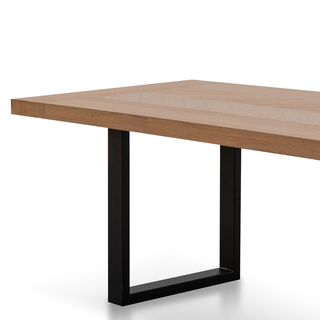 2.4m Siena Dining Table - Dusty Oak with Matte Black Base