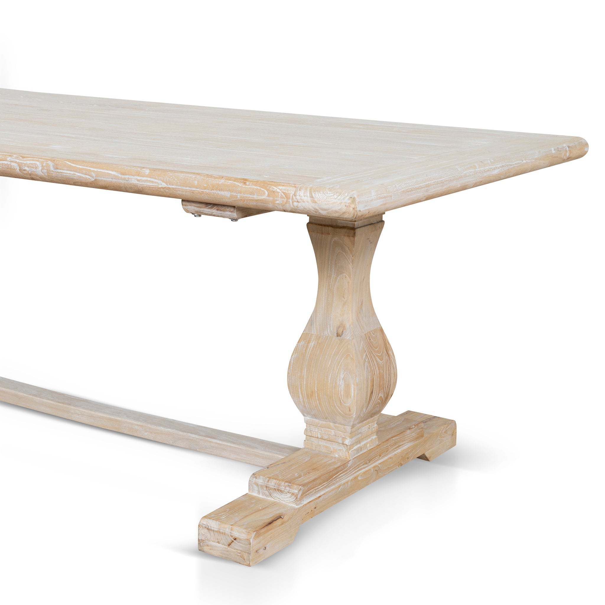 198cm Siena Dining Table - Rustic White Washed