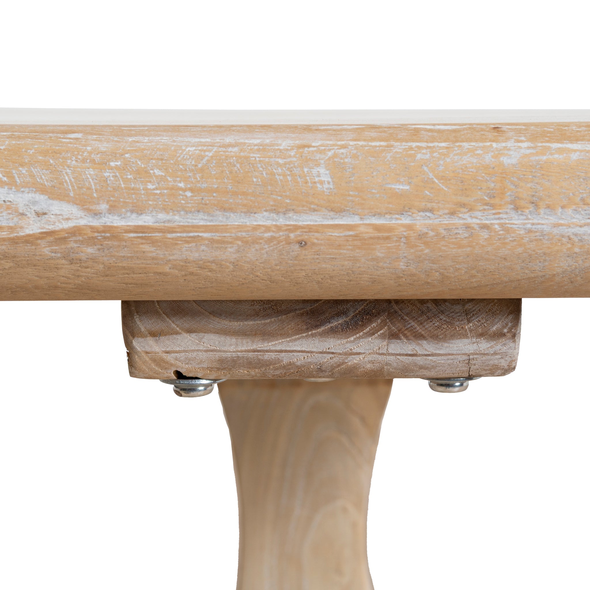 198cm Siena Dining Table - Rustic White Washed