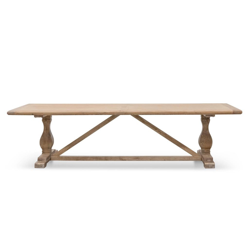 3m Reclaimed Elm Siena Dining Table - Rustic Natural