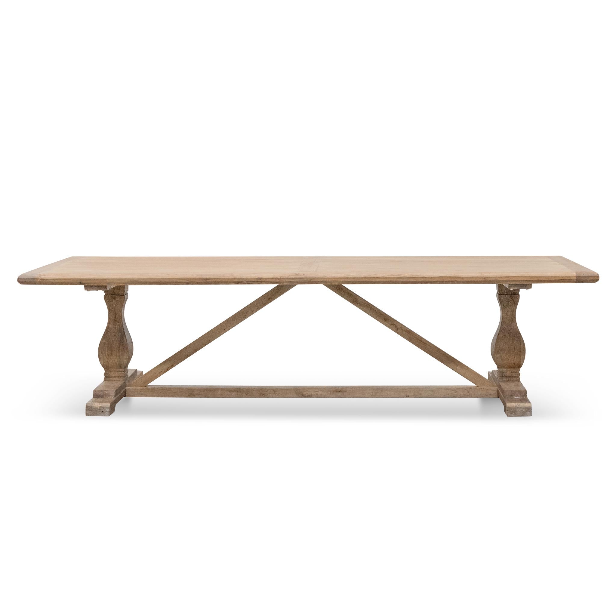 3m Reclaimed Elm Siena Dining Table - Rustic Natural