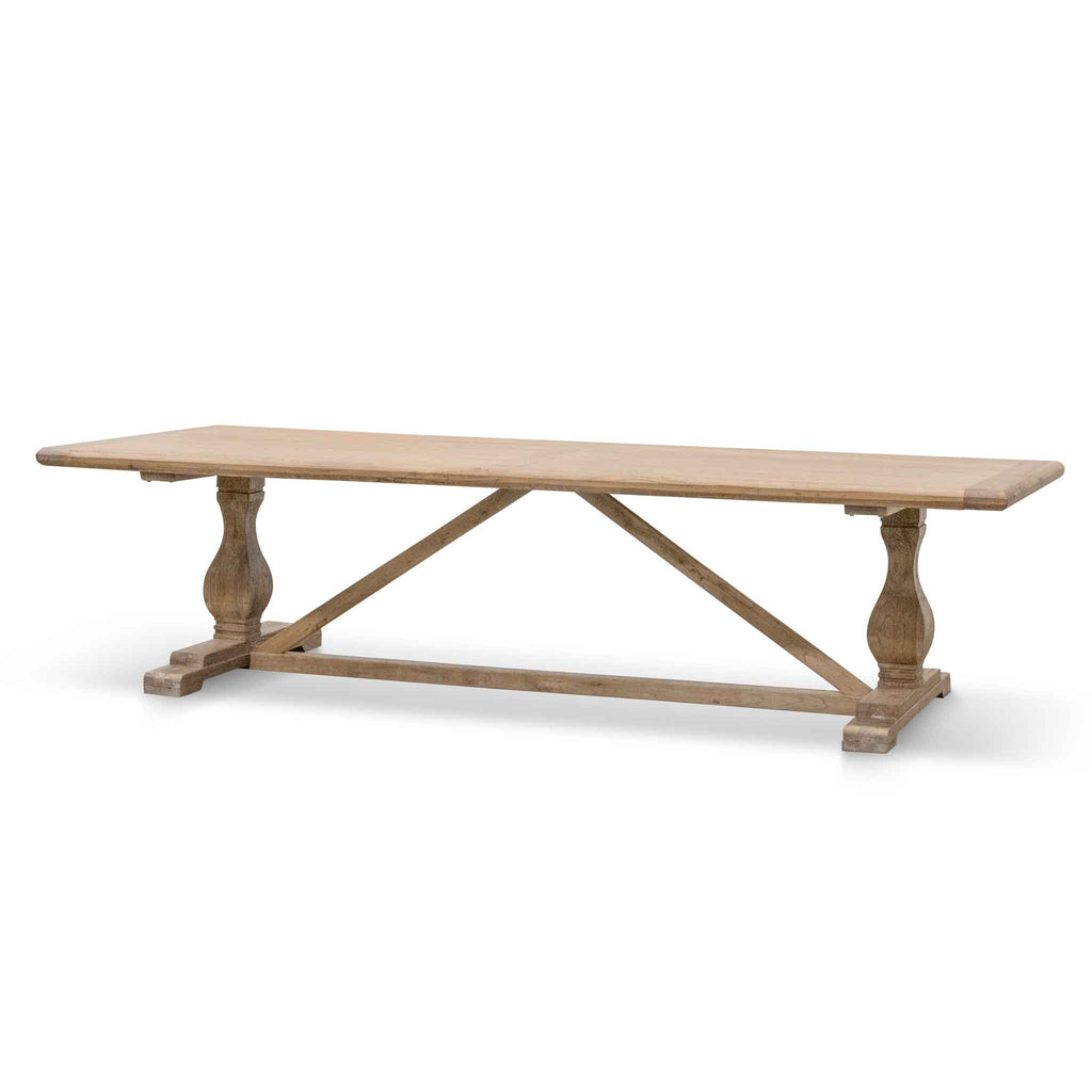 3m Reclaimed Elm Siena Dining Table - Rustic Natural